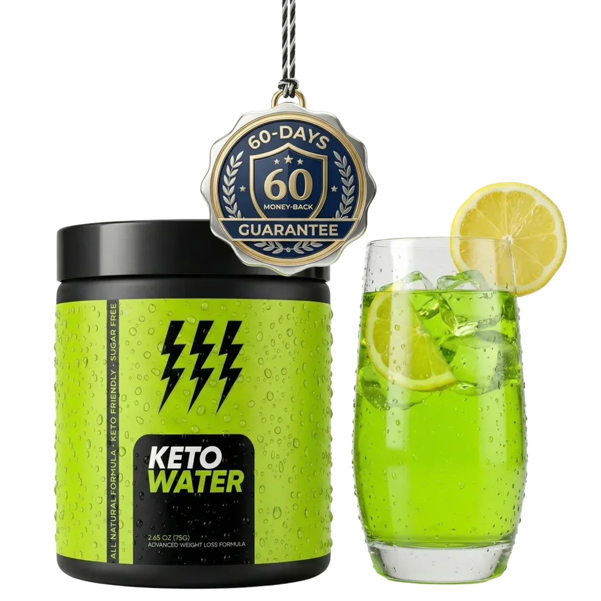 KetoWater Weight Management Relief Supplement — Front Label